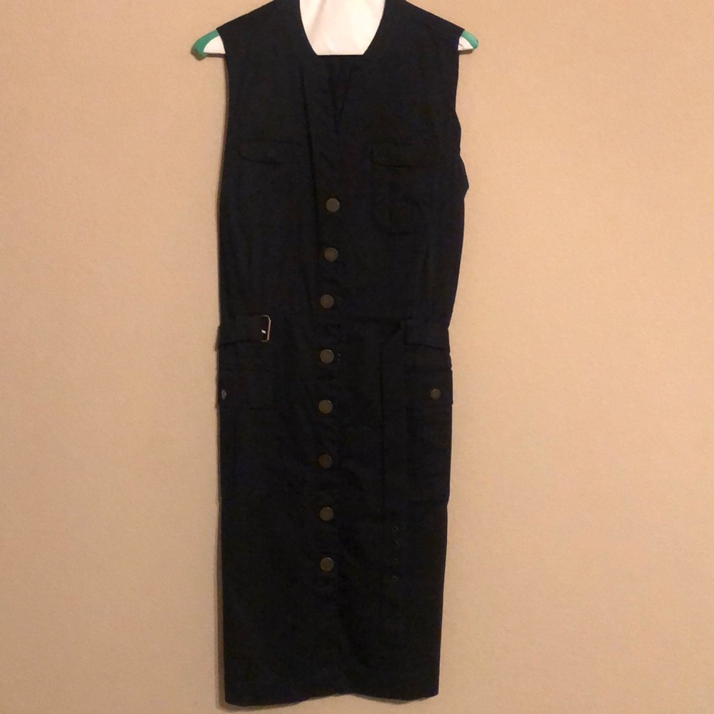 Black Banana Republic button up utility dress